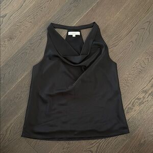 LOFT Black Asymmetrical Tank Top Sleeveless